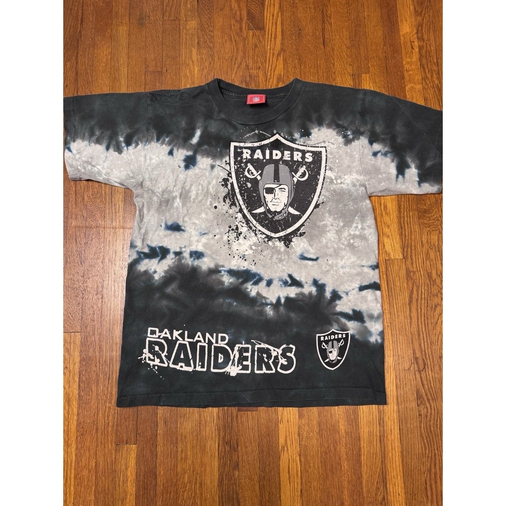 Vintage Oakland Raiders Tie Dye Splash Mens Medium T-Shirt Single Stitch NFL
